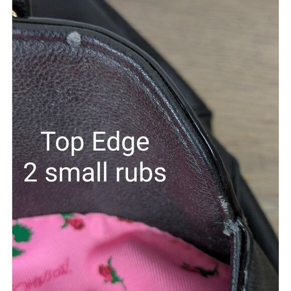 Betsey Johnson Sequin Polka Dot Bow Convertible Crossbody Satchel Bag Blk White - Picture 12 of 12